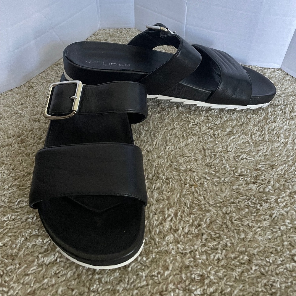 Black Leather Essie Sandals